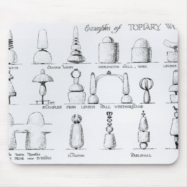 Examples of Topiary Work, 1902 (engraving) (b/w ph Mouse Pad (Front)