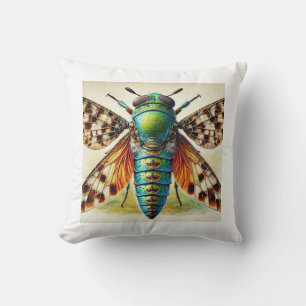 Exapate dorsal view painting in watercolor and ink throw pillow