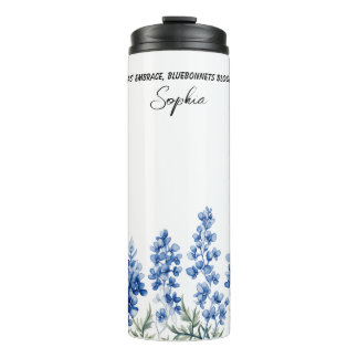 exas Bluebonnets with Verse Personalized Thermal Tumbler