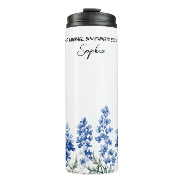 exas Bluebonnets with Verse Personalized  Thermal Tumbler (Front)