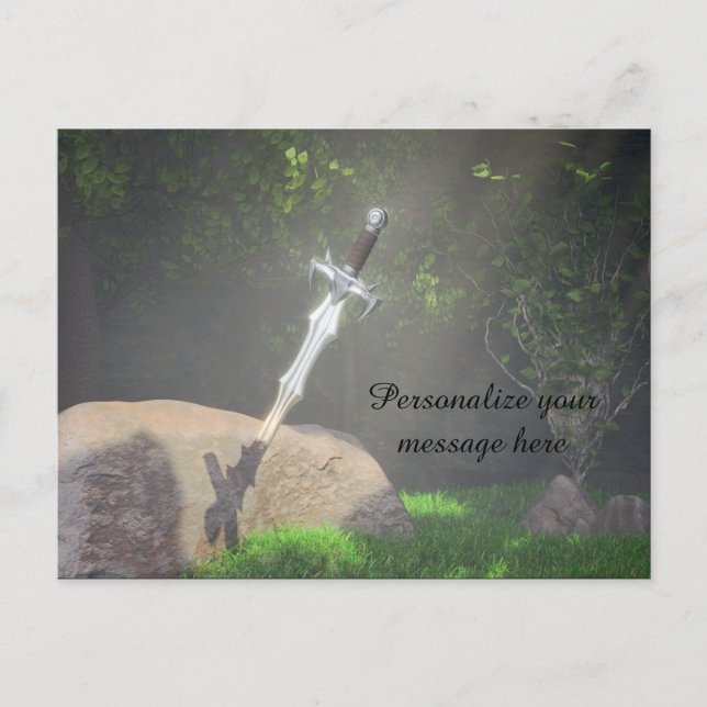 Excaliber Sword Fantasy Personalized Postcard (Front)