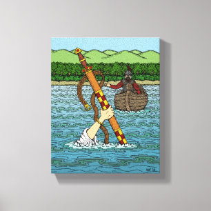 Excalibur and Arthur Canvas Print