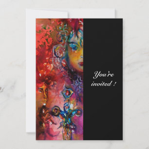 EXCALIBUR , bright red ,black Invitation