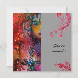 EXCALIBUR , bright red ,grey Invitation