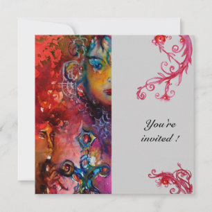 EXCALIBUR , bright red ,grey Invitation