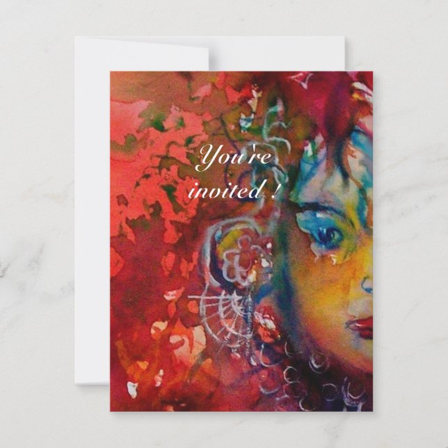 EXCALIBUR , bright red ,pink purple Invitation (Front)