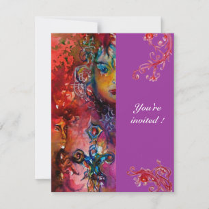 EXCALIBUR , bright red ,pink violet Invitation