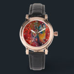 EXCALIBUR ,Lady Of Sword Red Fantasy Watch<br><div class="desc">Colourful , whimsical , romantic, symbolist contemporary watercolor painting in bright red, black, fuchsia, purple, yellow, blue, white colours for a spiritual, mystic Celtic legend by Alessandro Lumini 1989 .This cool and artistic design is also a beautiful gift for special occasions , birthdays , weddings, Christmas, Holiday, Valentine's Day, Mardi...</div>