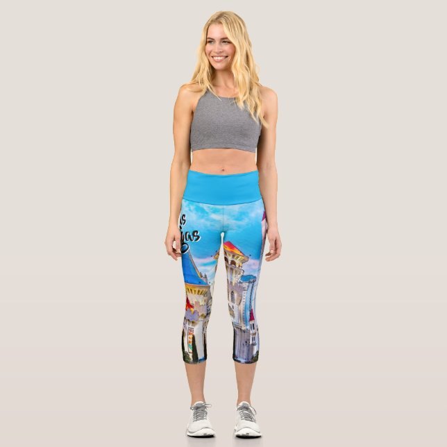Excalibur Las Vegas High Waisted Capri Leggings (Front)