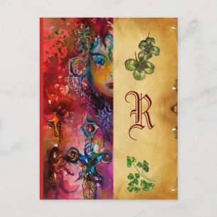 EXCALIBUR Monogram Parchment St.Patrick's Day Postcard