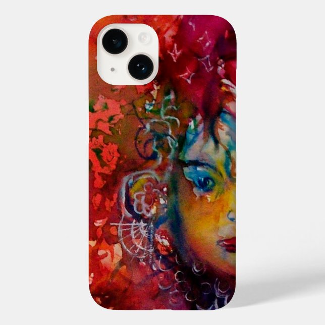 EXCALIBUR,QUEEN OF MAGIC SWORD Fantasy Red Yellow Case-Mate iPhone Case (Back)