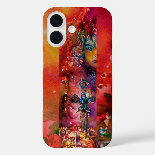 EXCALIBUR /QUEEN OF MAGIC SWORD Red Yellow Fantasy Case-Mate iPhone Case (Back)