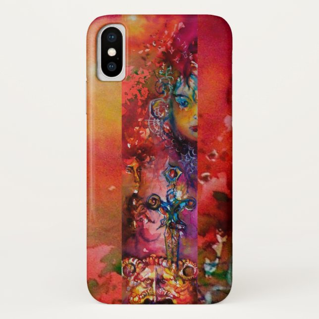 EXCALIBUR /QUEEN OF MAGIC SWORD Red Yellow Fantasy Case-Mate iPhone Case (Back)