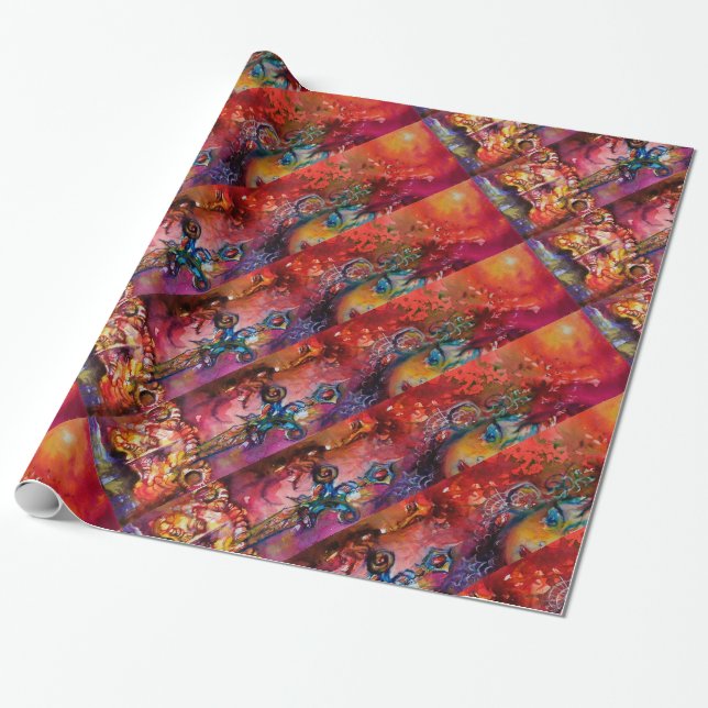 EXCALIBUR ,red purple blue Wrapping Paper (Unrolled)