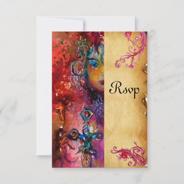 EXCALIBUR, rouge vif, parchemin bleu rsvp (Devant)