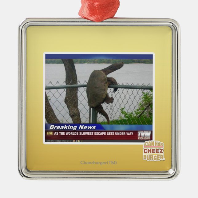Excaping Turtle Metal Ornament (Front)