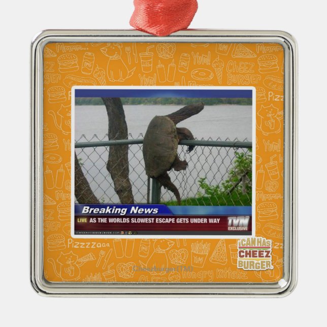 Excaping Turtle Metal Ornament (Front)