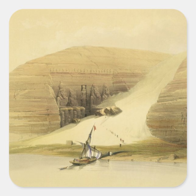 Excavated Temple of Abu Simbel, from "Egypt and Nu Square Sticker (Front)