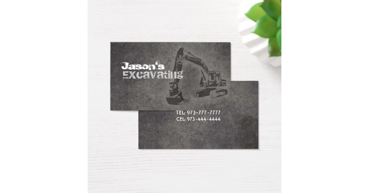 Excavating Business Cards | Zazzle