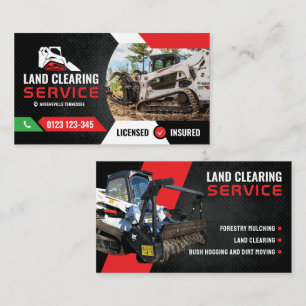 Excavating, Forestry mulching, land clearing Business Card