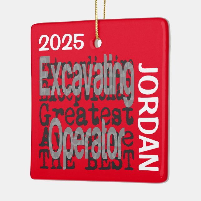 Excavating Operator Extraordinaire CUSTOM Ceramic Ornament (Left)