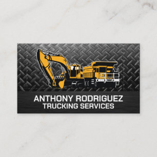 Excavating Vehicles Steel Business Card