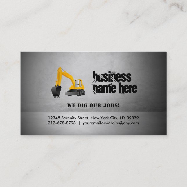 Excavation Logo Business Cards (Front)