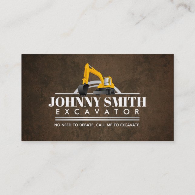Excavation Slogans Business Cards (Front)