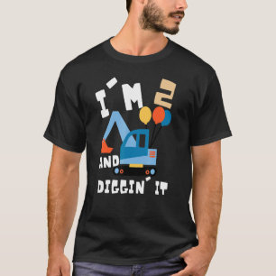 Excavator 2nd Birthday Kids T-Shirt