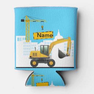 Excavator    add Name Personalize Can Cooler