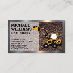 Excavator   Bull Dozer   Construction Business Card
