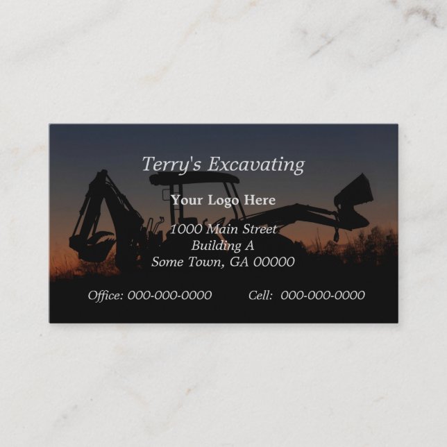 Excavator Business Card (Front)