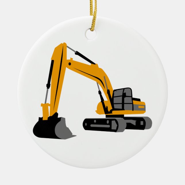Excavator Ceramic Ornament (Front)