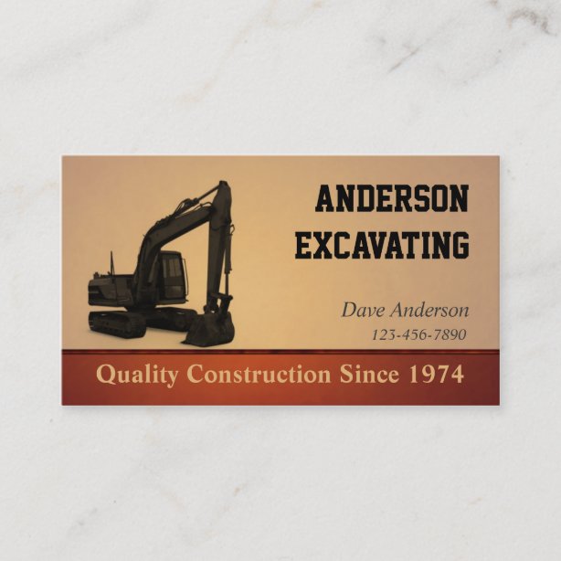 Excavation Business Cards & Profile Cards | Zazzle CA