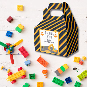 Excavator Construction Cone Kids Birthday Party Favor Box