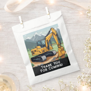 Excavator Construction Equipment Digger Birthday Favour Bag