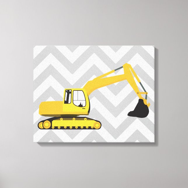 Excavator Construction Truck Canvas Print (Front)