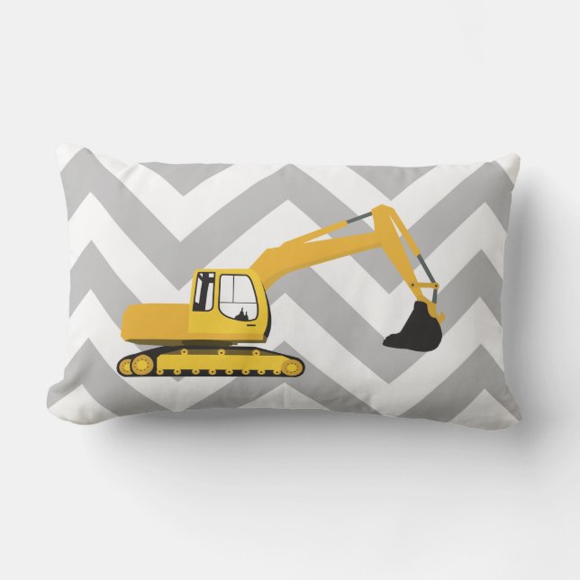 Excavator Construction Truck Lumbar Pillow (Front)