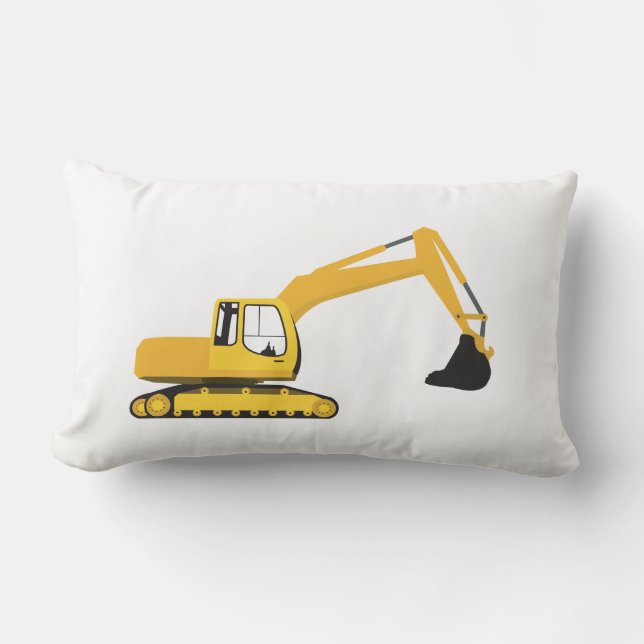 Excavator Construction Truck Lumbar Pillow (Front)