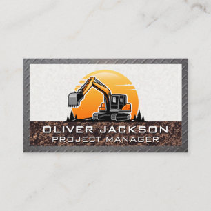 Excavator Construction Vehicle Builder Business Card