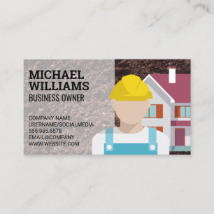 Excavator   Construction Worker Business Card