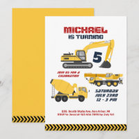 Excavator Crane Construction Builder Boys Birthday