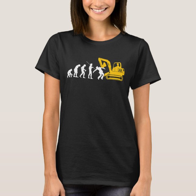 Excavator Driver Excavator Guide Construction Work T-Shirt (Front)