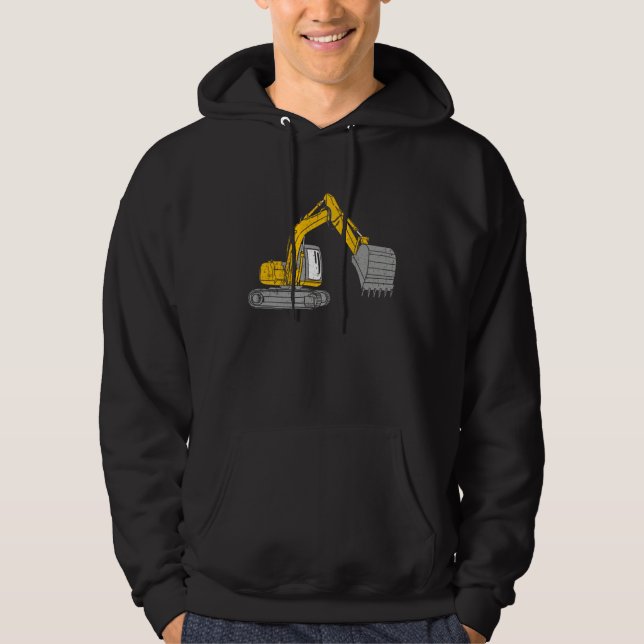 Excavator driver road construction wheel loader ex hoodie (Front)