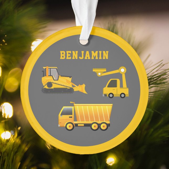 Excavator Dump Truck Construction Theme Kids Room Ornament (Creator Uploaded)