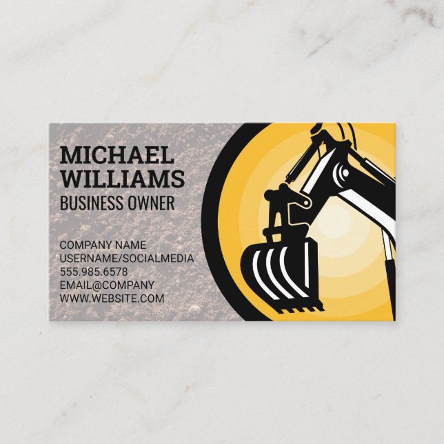 Excavator | Earth Mover Logo Business Card (Front)