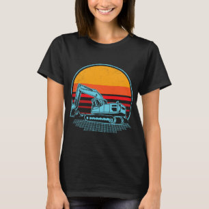 Excavator Ex Retro Sunset aesthetic graphic drawin T-Shirt