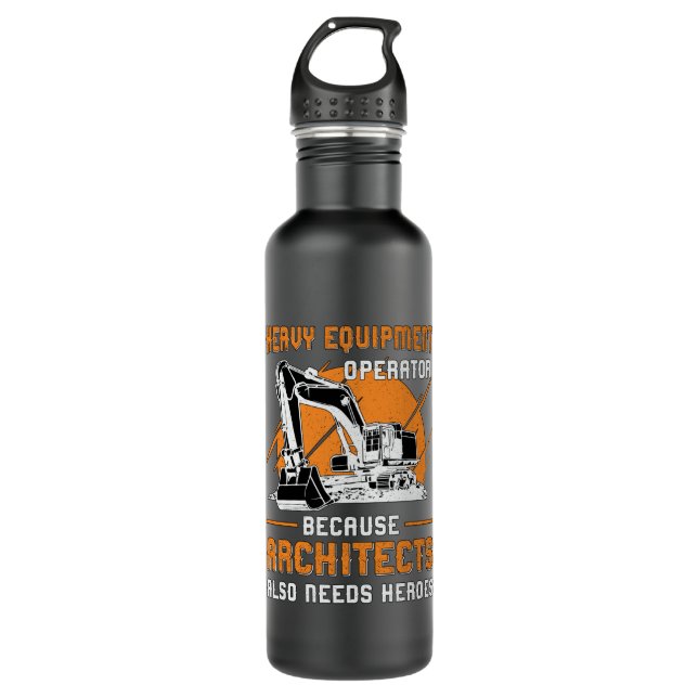 Excavator Heavy Equipment Operator Construction 710 Ml Water Bottle (Front)
