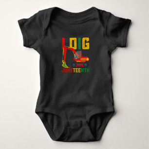 Excavator I Dig Juneteenth Kids Baby Bodysuit