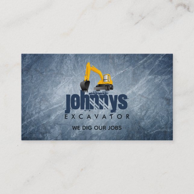 Excavator Logo Business Cards (Front)